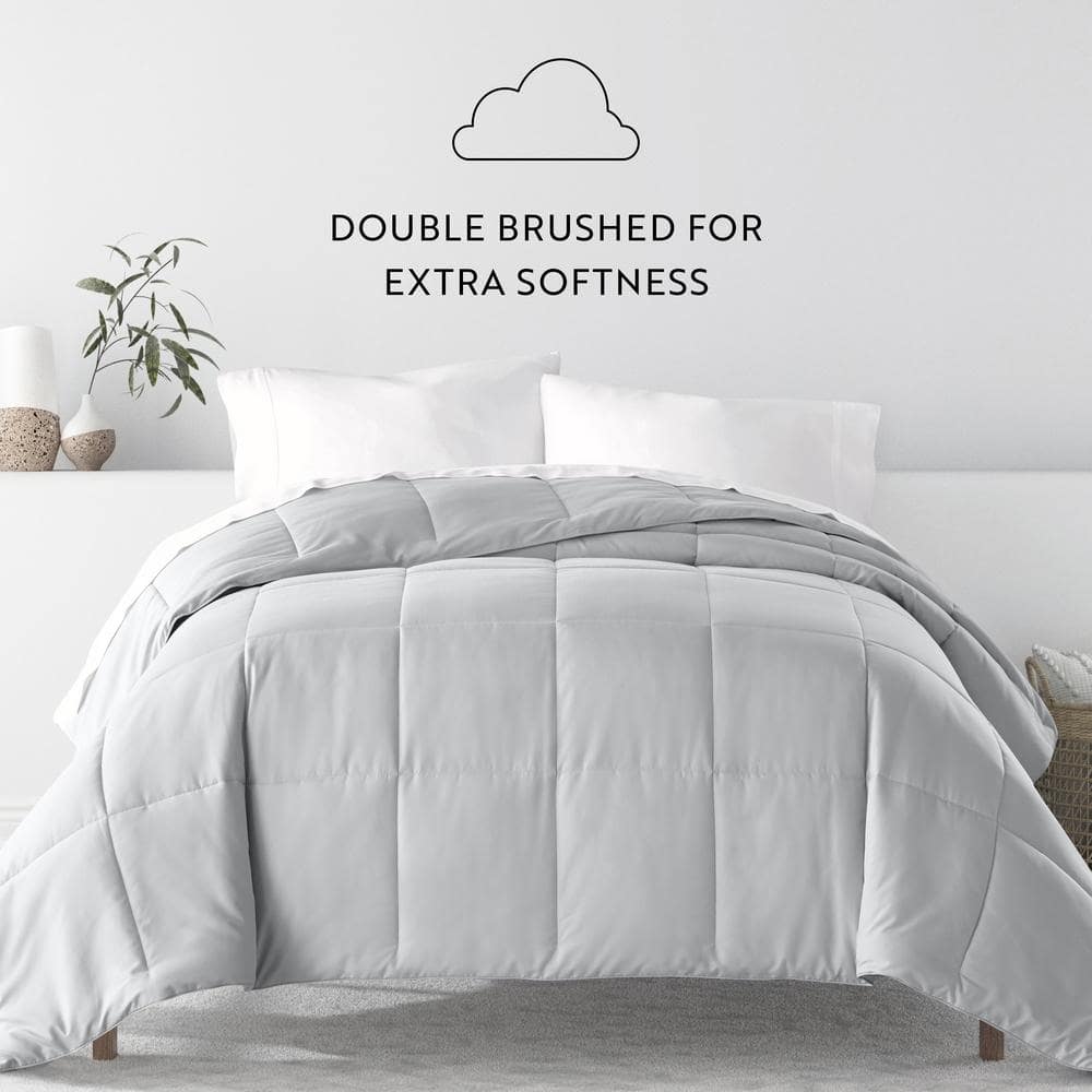 Light Gray King Down Alternative Microfiber Comforter Set