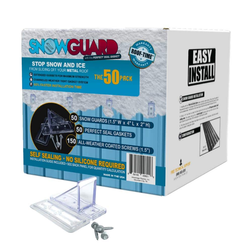 UV Clear 1.5 in. Mini Snow Guard with Perfect Seal Gasket and Mounting Screws (50 Pack) price history on PriceWatchPro