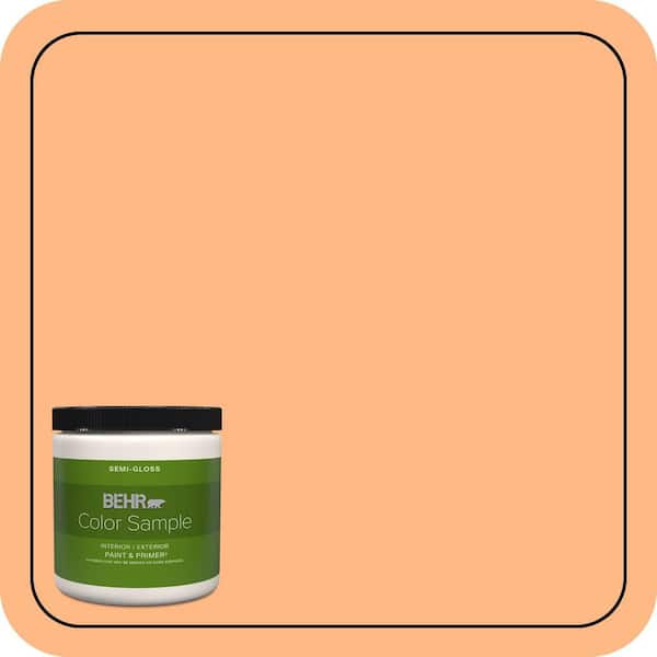 BEHR PREMIUM PLUS 8 oz. #250B-4 Coral Gold Semi-Gloss Interior/Exterior Paint & Primer Color Sample