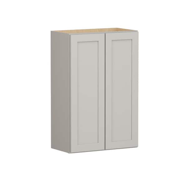 Shaker Full Overlay 24 in. W x 12 in. D x 36 in. H Plywood Assembled Wall Kitchen Cabinet in Stone Gray