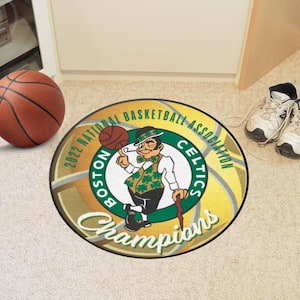 Boston Celtics Gold 2022 NBA Finals Champions 2 ft. x 2 ft. Round Basketball Mat Accent Rug