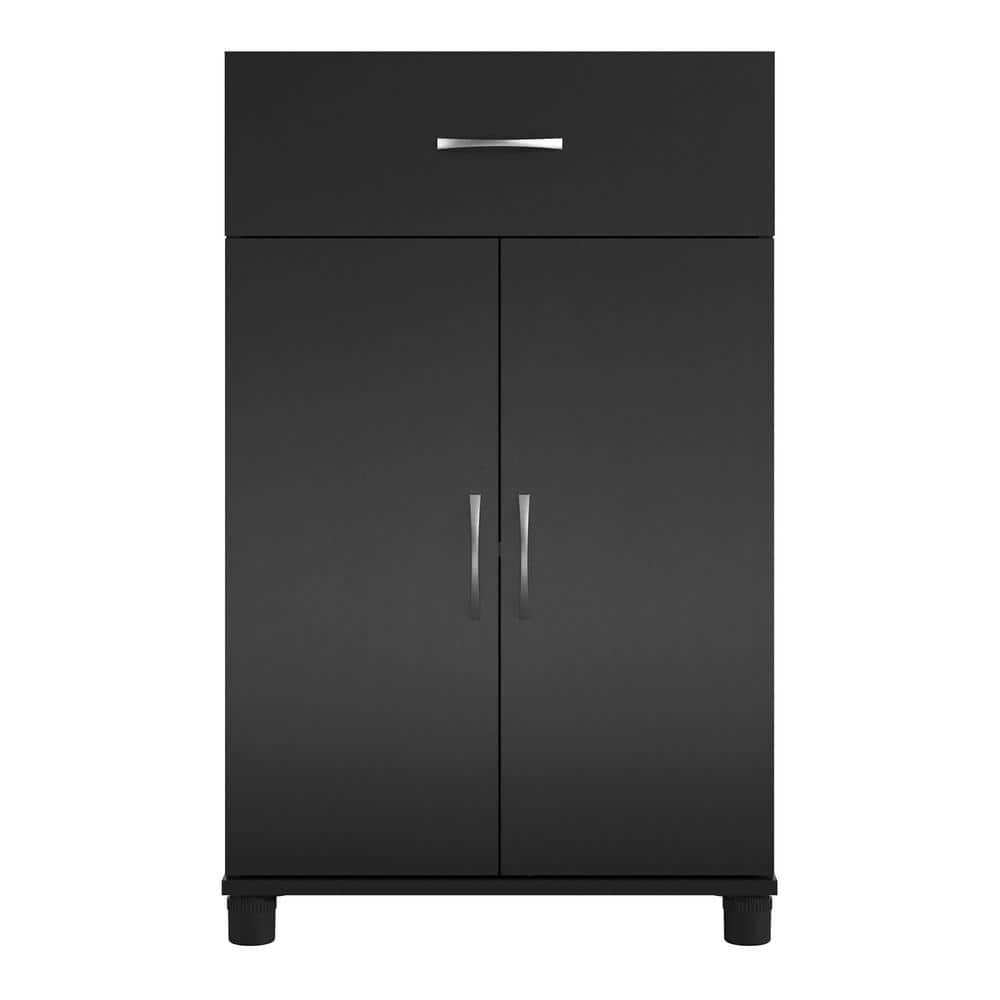 SystemBuild Evolution Lonn 23.46 in x 39.2 in. x 15.4 in. 1 Drawer 2 Door Base Storage Cabinet in Black