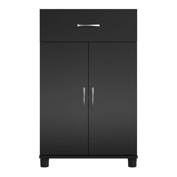 SystemBuild Evolution Lonn 23.46 in x 39.2 in. x 15.4 in. 1 Drawer 2 Door Base Storage Cabinet in Black