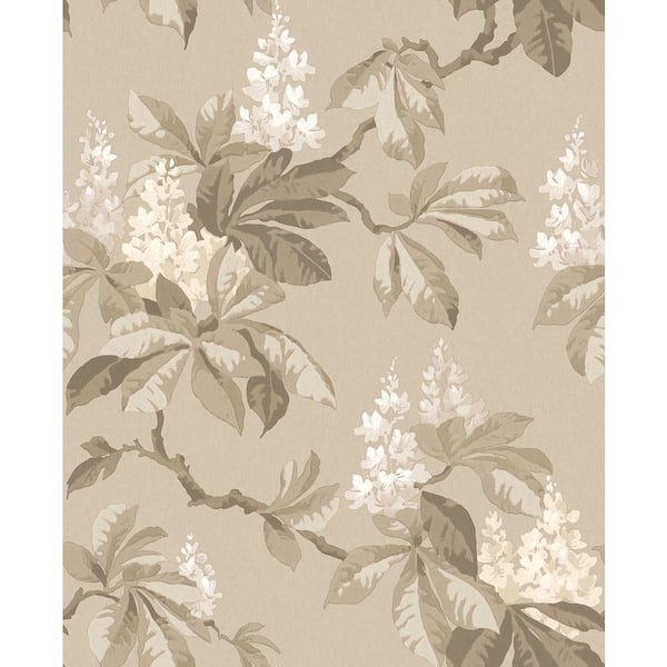 Advantage Beige Chestnut Floral Wallpaper Sample