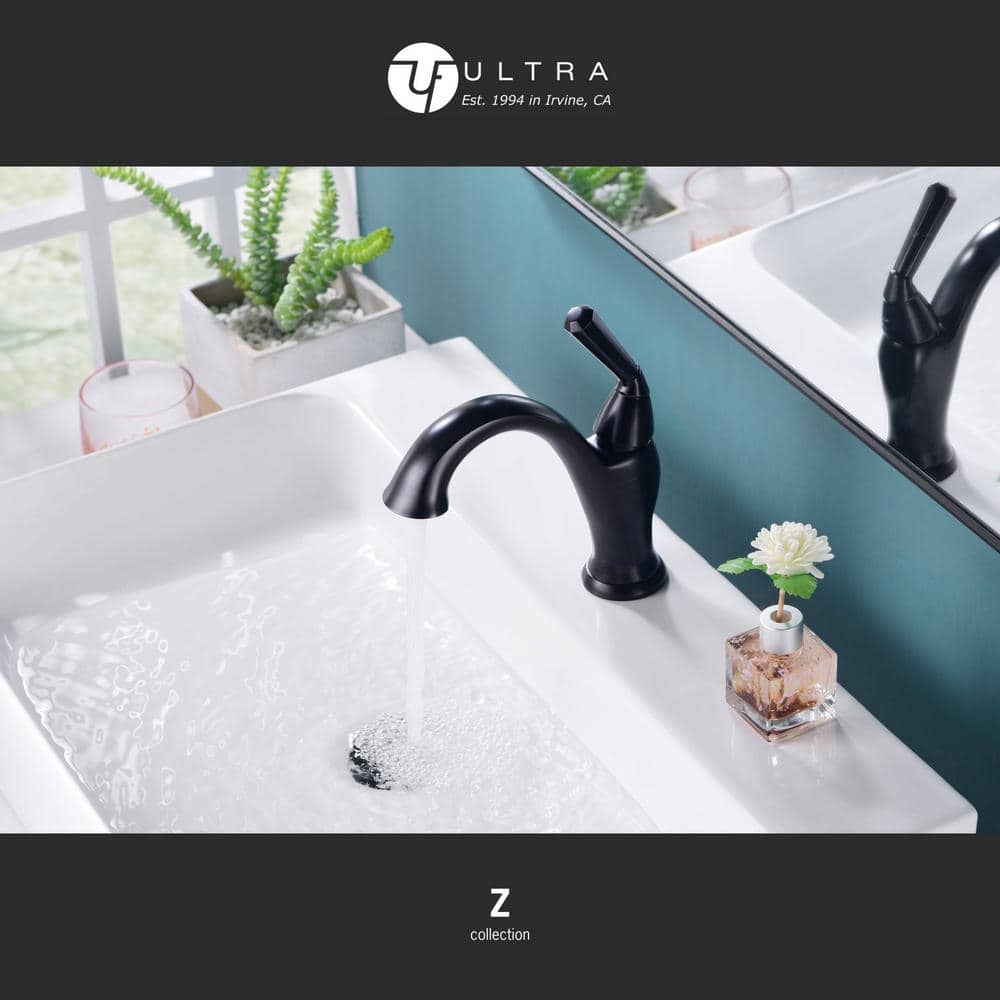 Oil Rubbed Bronze Single-Hole Bathroom Faucet with Drain Assembly