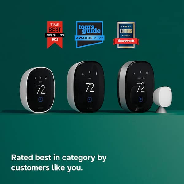 Smart Thermostat Premium with Smart Sensor and Air Quality Monitor Wifi Works with Siri, Alexa, Google Assistant