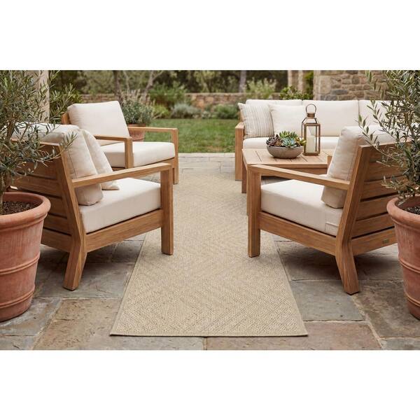 Melissa Beige 2 ft. 2 in. X 7 ft. 3 in. Geometric Indoor/Outdoor Area Rug