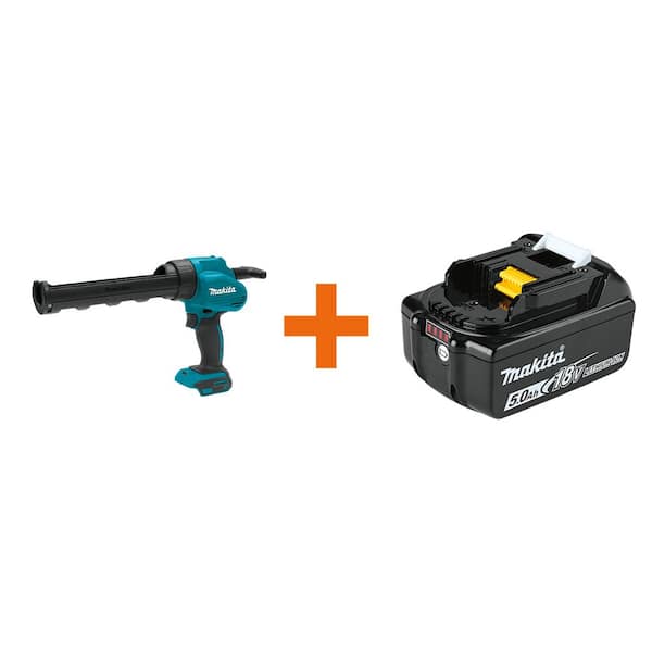 Makita 18V LXT Lithium-Ion 10 oz. Cordless Caulk and Adhesive Gun (Tool-Only) with Bonus 18V LXT Battery Pack 5.0Ah