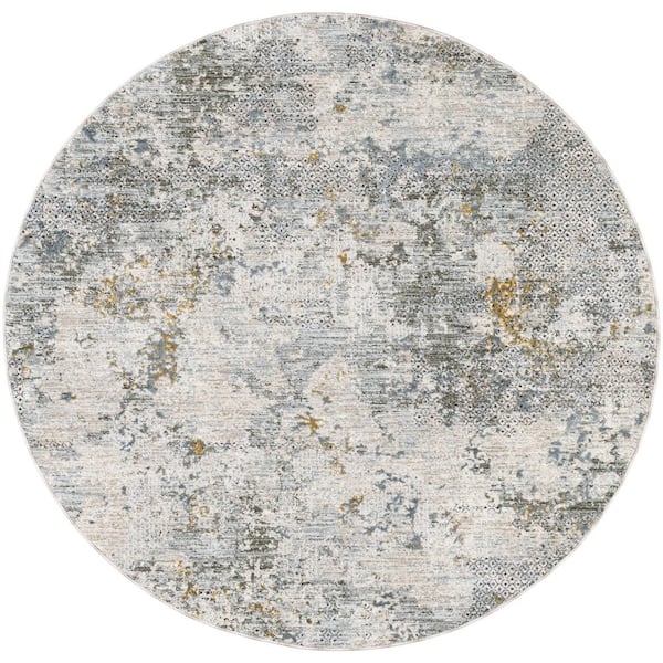 Livabliss Dresden Dusty Sage Modern 5 ft. Round ft. Indoor Area Rug