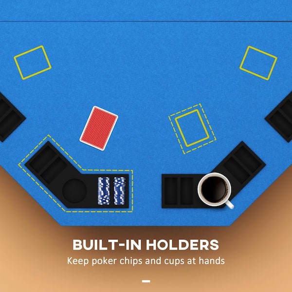 Soozier Poker Table Foldable 47 in. Octagon Casino Table