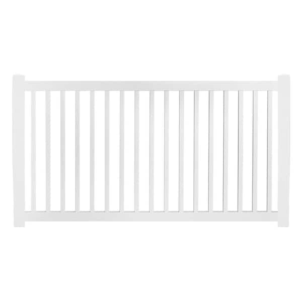 48 in. H x 212 ft. L Neptune White Vinyl Complete Vinyl Pool Fence Project Pack