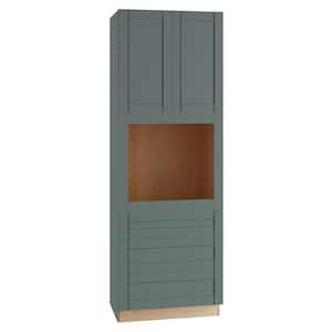 Washington 33 in. W x 24 in. D x 90 in. H Assembled Plywood Double Oven Kitchen Cabinet in Green with Soft Close Doors