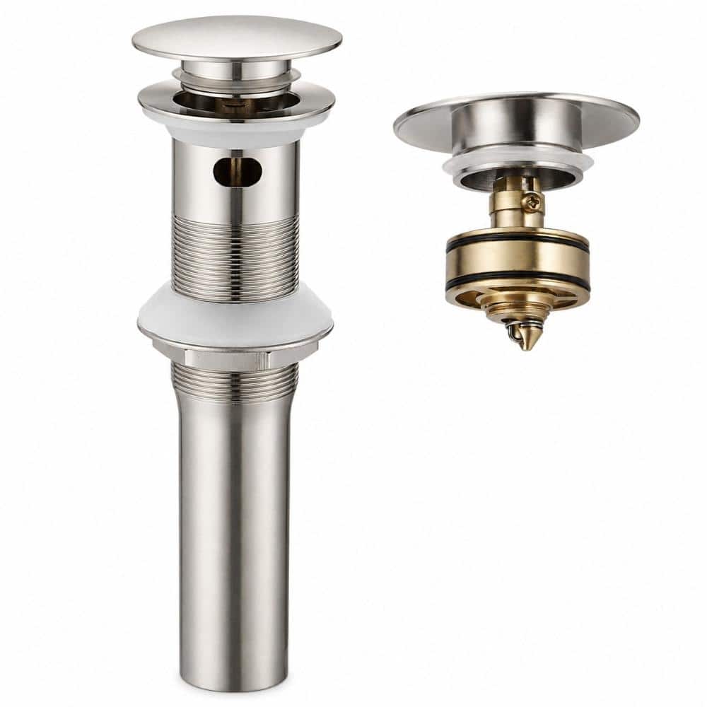 Stainless Steel Bathroom Sink Pop-Up Drain With Overflow with Brass Cap in Brushed Nickel price history on PriceWatchPro