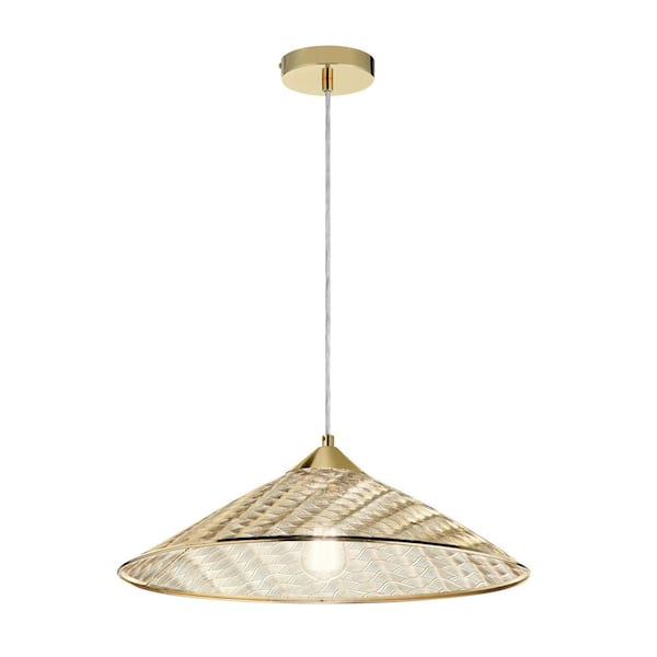 Evelyn 1-Light Gold Metal Hanging Pendant