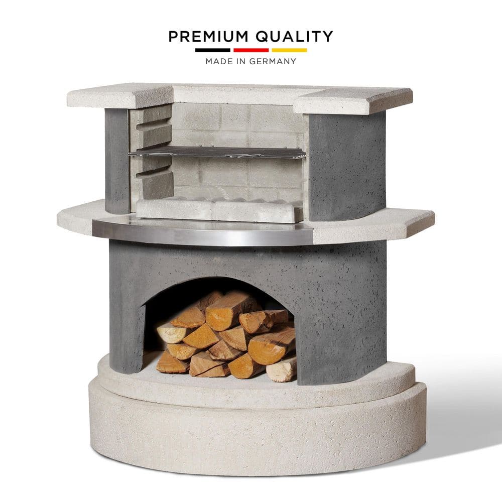 43.3-in Grillbar Stockholm Outdoor Concrete Fireplace with Cooking