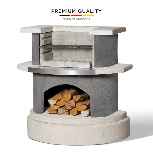 43.3-in Grillbar Stockholm Outdoor Concrete Fireplace with Cooking Grill