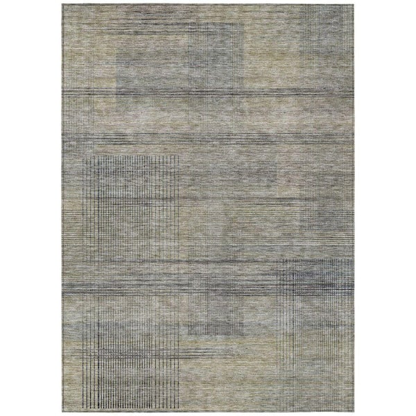 Chantille Machine Washable Indoor/Outdoor Abstract ACN820 Khaki 2 ft. 6 in. x 3 ft. 10 in. Area Rug
