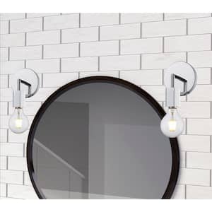 Placerville 4.5 in. 1-Light Polished Chrome Bathroom Wall Light Fixture with Geometric Socket