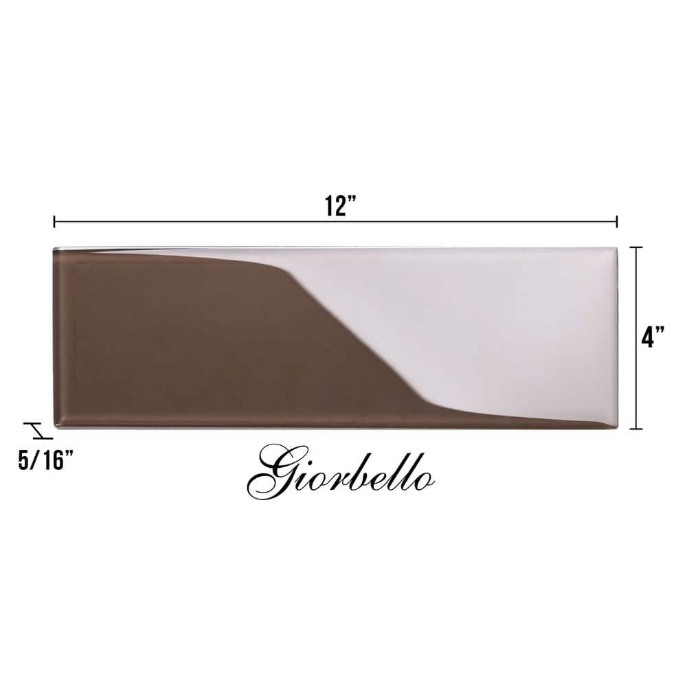 Classic Brown 4" x 12" Glass Subway Wall Tile