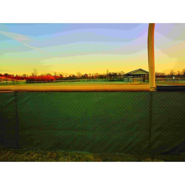 92 in. x 50 ft. Green Mesh Fabric Privacy Fence Screen with Integrated Button Hole