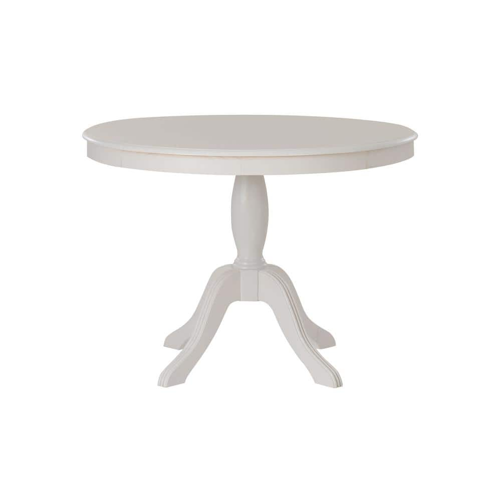 Linon Home Decor Rockhill White Wood Top 42 in. W Pedestal Dining Table ...