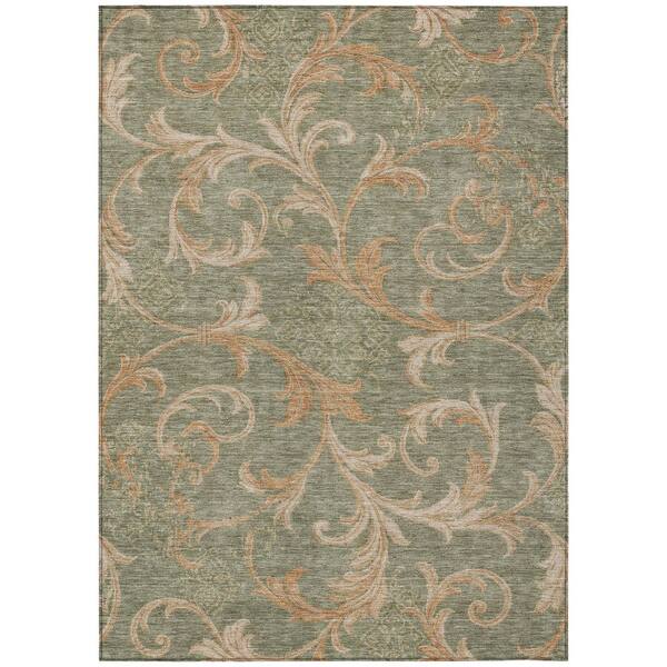 Chantille Machine Washable Indoor/Outdoor Abstract ACN3012 Sage 10 ft. x 14 ft. Area Rug