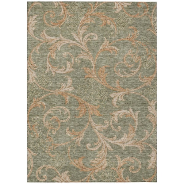 Chantille Machine Washable Indoor/Outdoor Abstract ACN3012 Sage 9 ft. x 12 ft. Area Rug