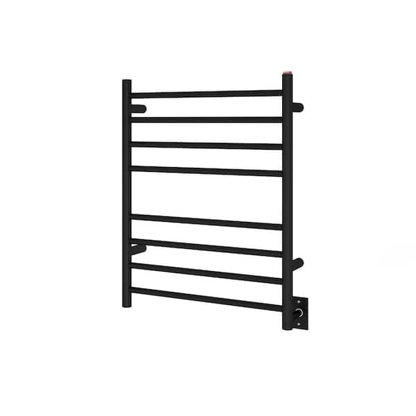 Ancona Prestige Dual 8-Bar Hardwired and Plug-in Towel Warmer in Matte Black