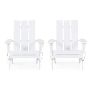 Eliphaz White Folding Wood Adirondack Chair (2-Pack)
