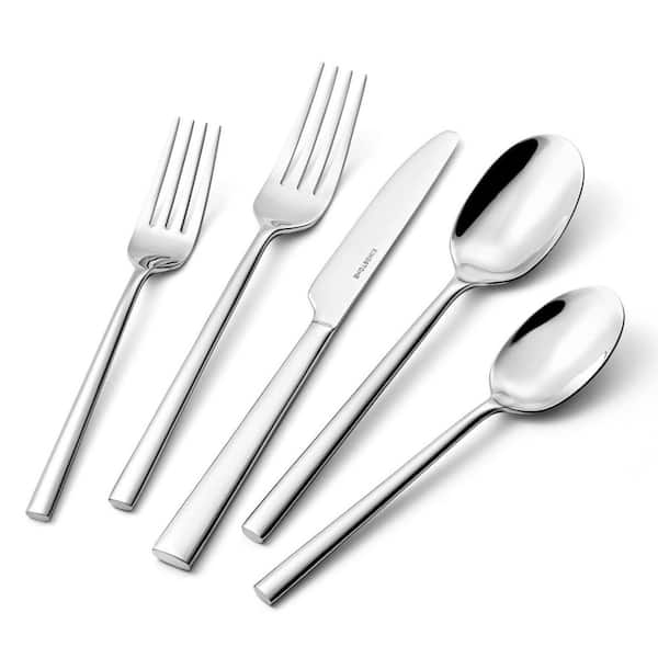 40-Piece Forged Stainless Steel Flatware, for Kitchen, Home, Wedding, Party, Mirror Polished and Dishwasher Safe