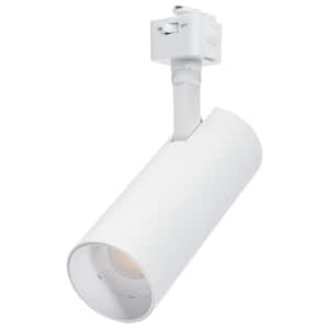 Matte White 20-Watt CCT Selectable Integrated LED Linear Track Round Back Head