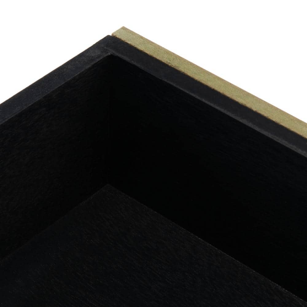 Black Wood Console Table with Turned Legs and Storage