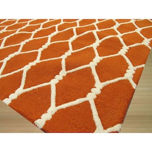 Yellow Hand-Tufted Wool Traditional Overdyed Rug, 4 ft. x 6 ft., Area Rug