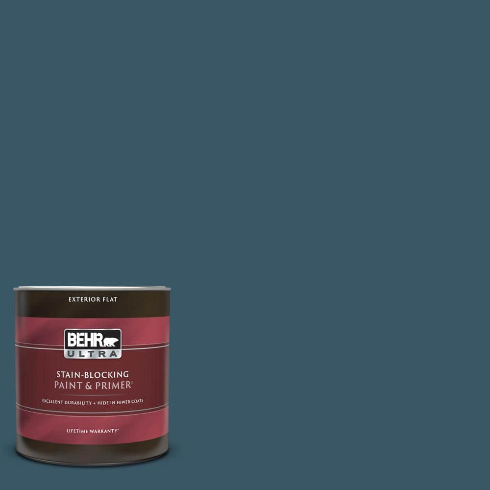 BEHR ULTRA 1 qt. S4607 Deep Breath Flat Exterior Paint & Primer