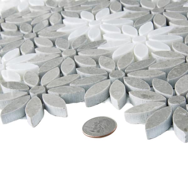 パールホワイトAPOLLO 11x11 Pearl White Marble Mosaic Tile for Indoors and Outdoor
