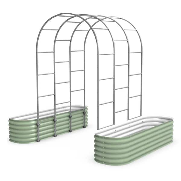 Garden Modular Arched Trellis System Triple Section 4.5 ft. 2.0 ft. x 6.5 ft. 6 in 1 3.5 ft. x 6.5 ft. 9 in 1 Garden Bed