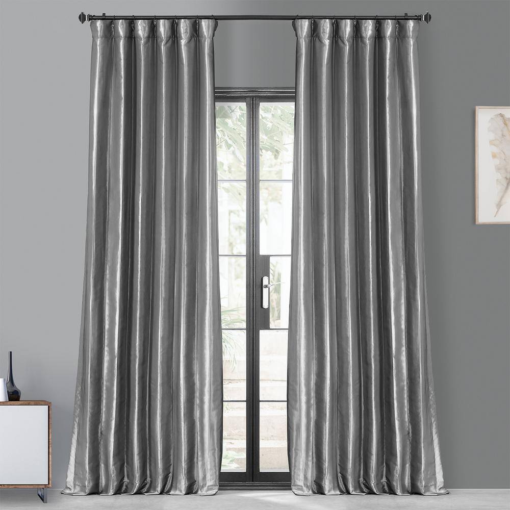 Platinum Faux Silk Blackout Curtain Panel 50 x 84 Inch