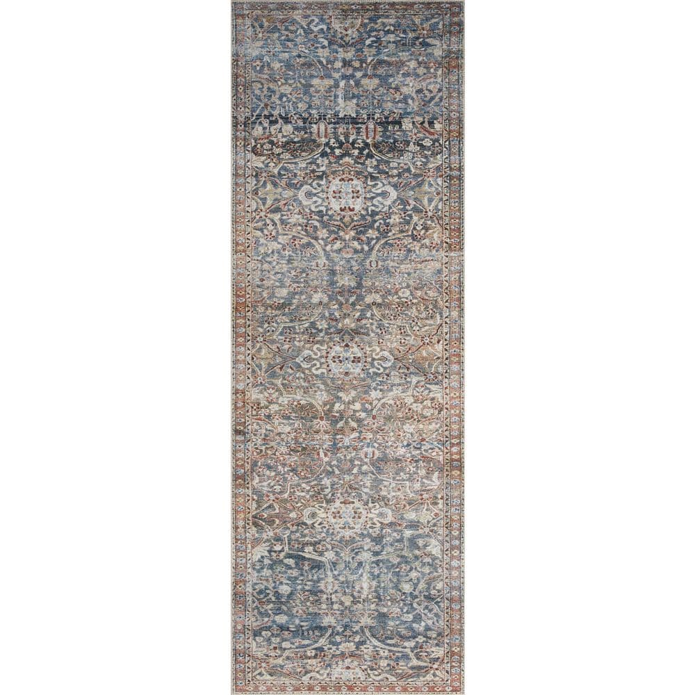 Chris Love Julia Jules Denim / Spice 2 ft. 6 in. x 9 ft. 6 in.  Traditional Runner Rug price history on PriceWatchPro