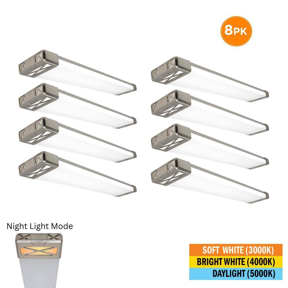 8-Pack 4 ft. Brushed Nickel Decorative End Caps 5250LM 75W Integrated LED Wraparound Light Adjustable CCT Night Light price history on PriceWatchPro