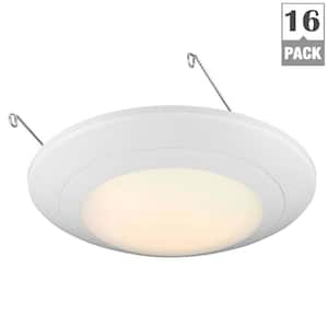 6 in. White Integrated LED J-Box or Recessed Can Mounted LED Disk Light Trim, 2700K (16-Pack)