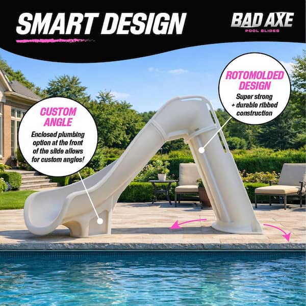GLOBAL POOL PRODUCTS Bad Axe X7 Blue Quartz Right Curve Pool Slide