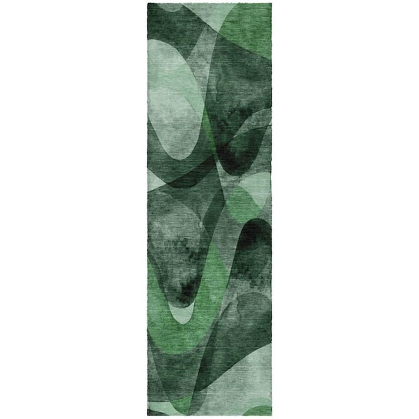 Dream Shag Premium Machine Washable Abstract ADS536 Fern 2 ft. x 7 ft. Runner Rug