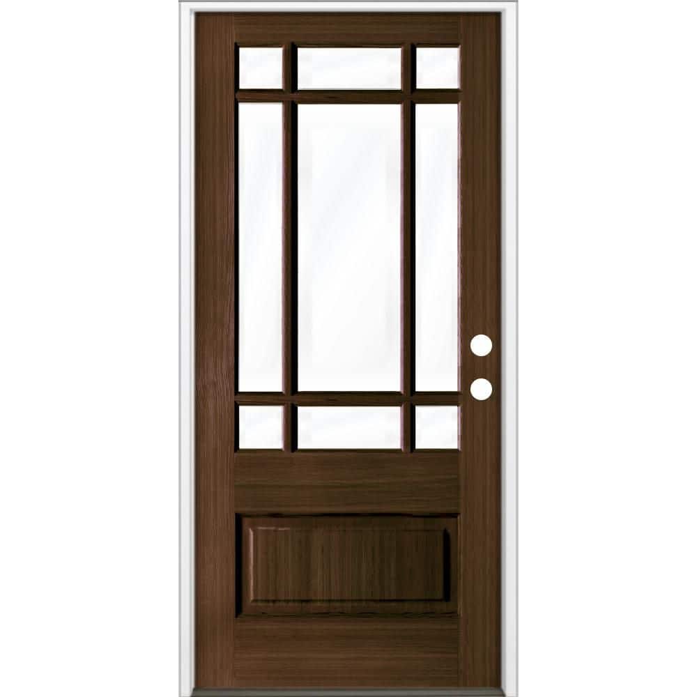 Krosswood Doors 36 in. x 80 in. Craftsman Prairie 3/4 Lite Clear