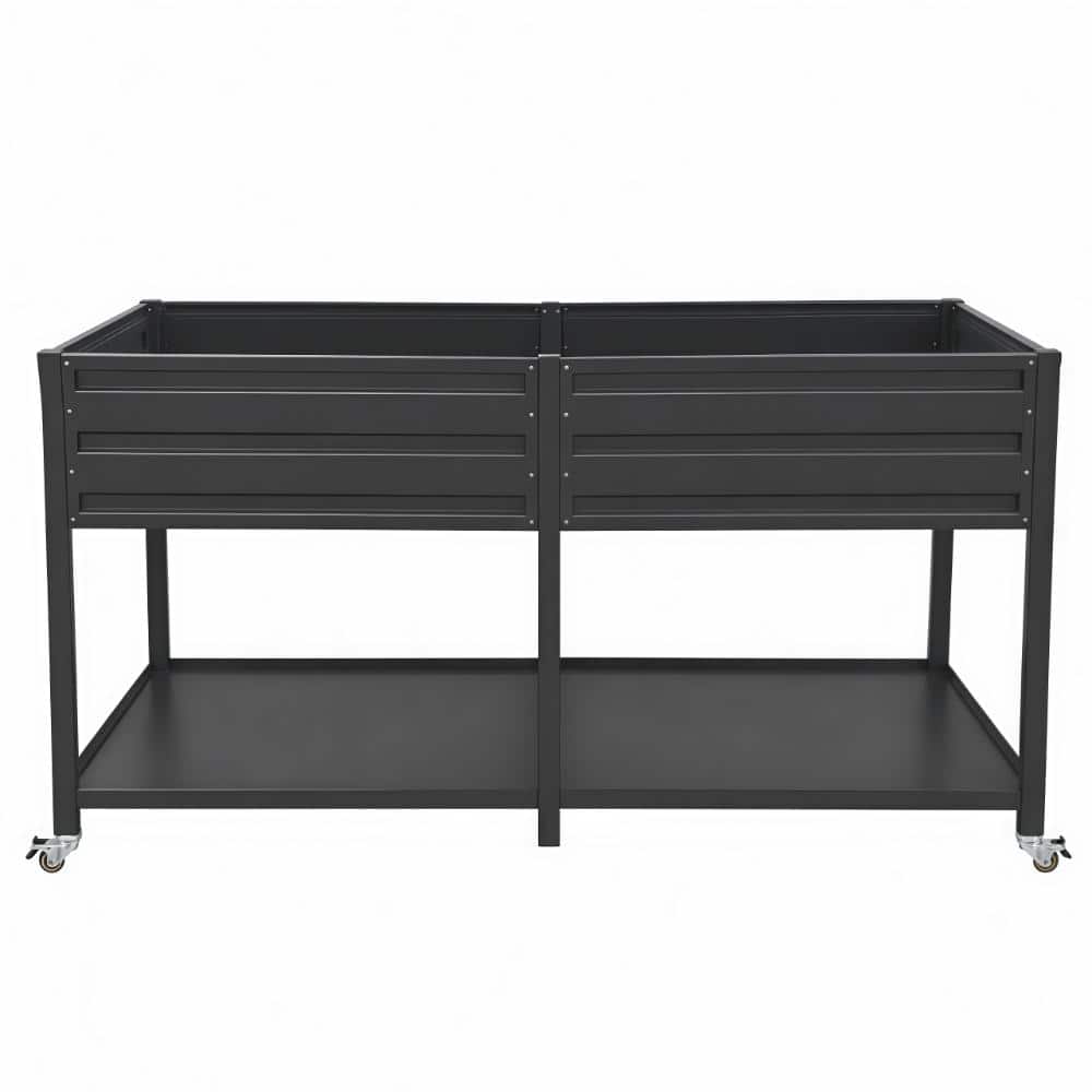 2-Tier Elevated Metal Raised Garden Bed with Lockable Wheels, Self-Watering for Vegetables Herbs Flowers, Grey price history on PriceWatchPro
