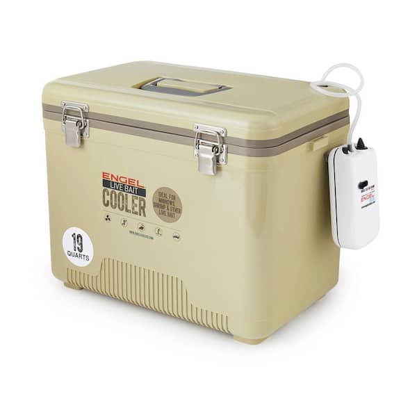 Engel 19 qt. Insulated Live Bait Fishing Dry Box Cooler with Water