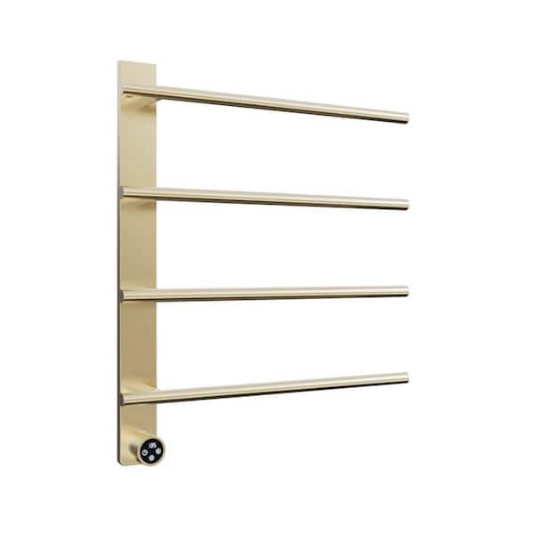 4-Bar Plug-In and Hardwire Towel Warmer in Brushed Gold