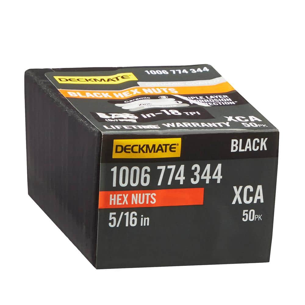5/16 in. -18 Black Deck Bolt Exterior Hex Nut (50-Pack) price history on PriceWatchPro