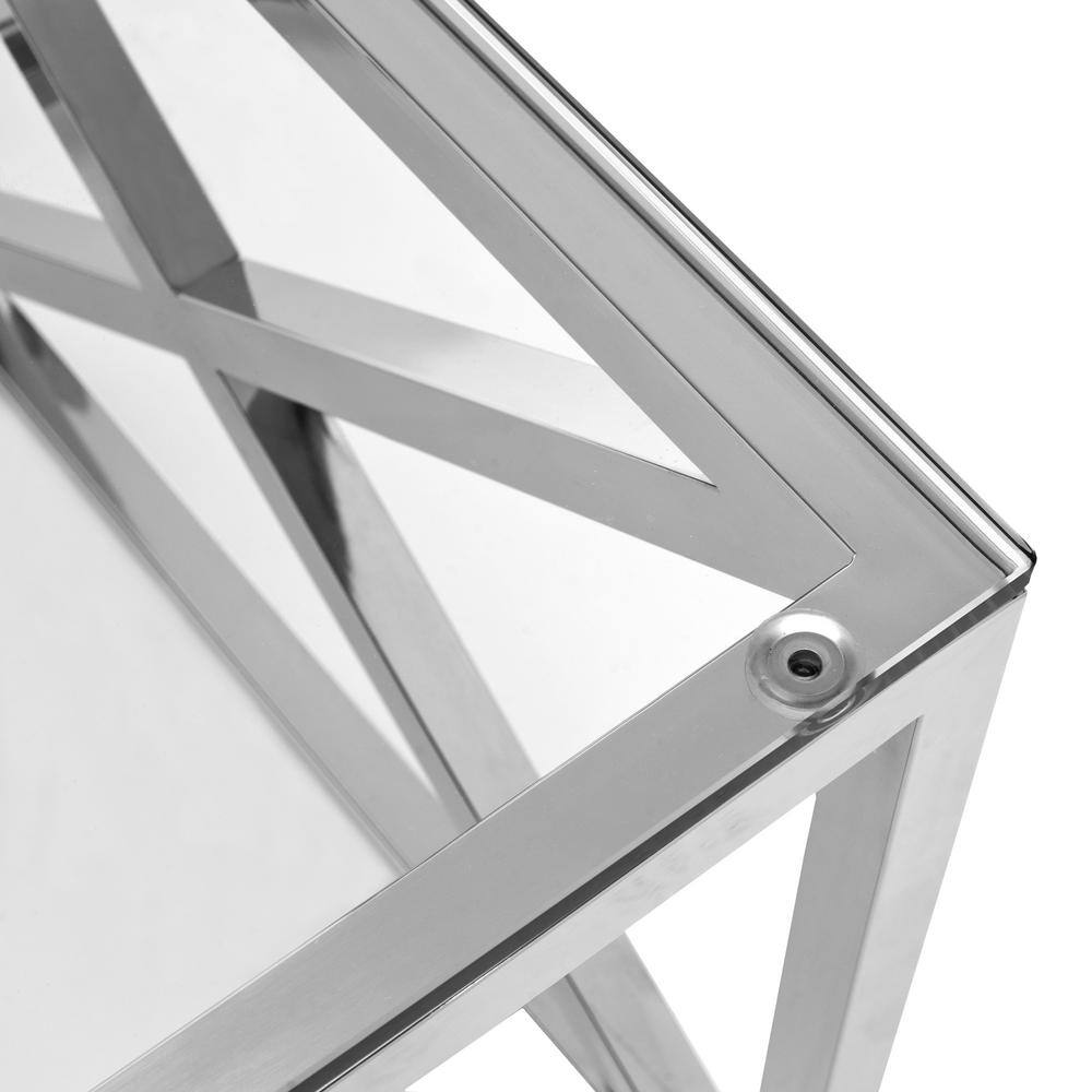 Hayward 24" Chrome and Glass Square End Table