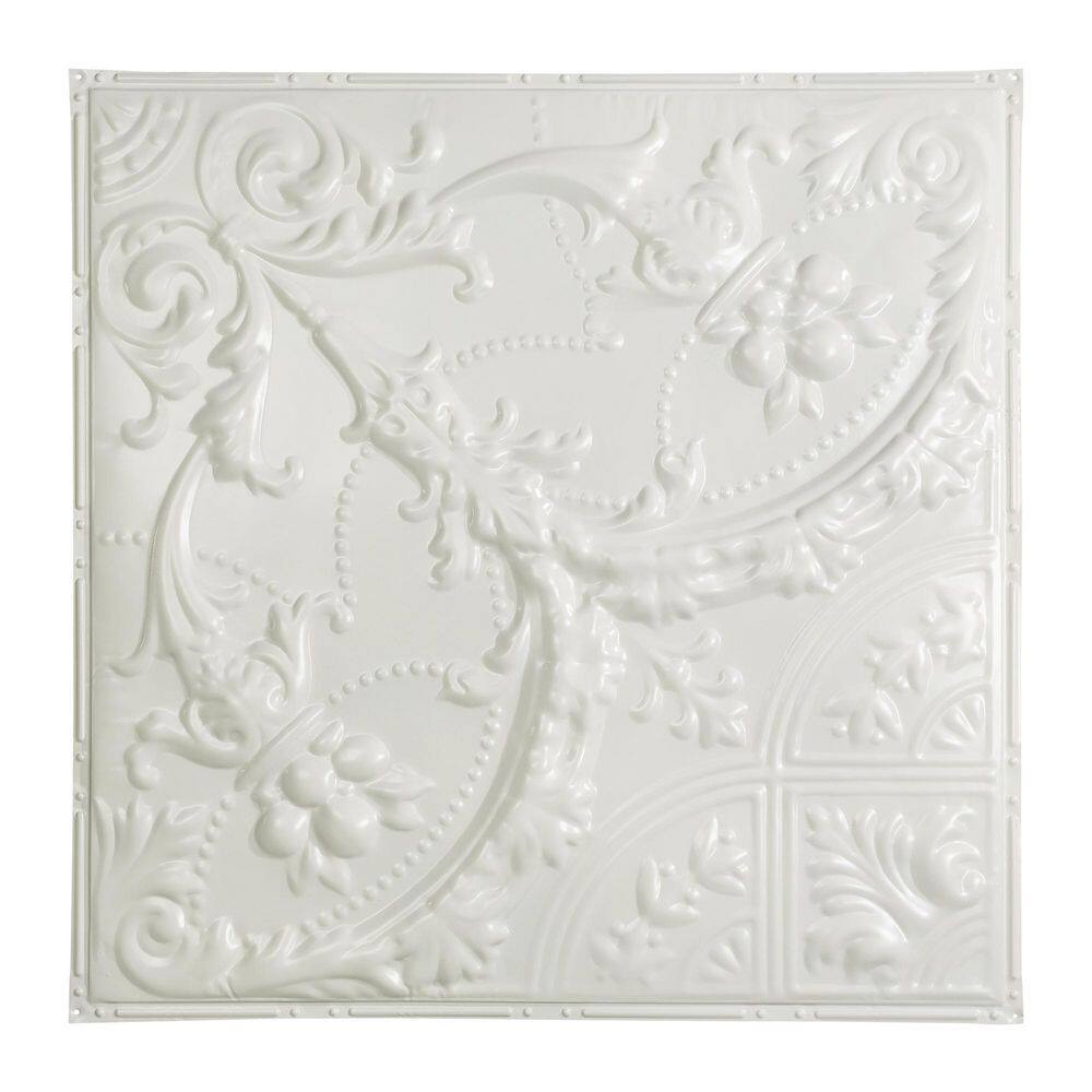 Saginaw 2 ft. x 2 ft. Nail Up Metal Ceiling Tile in Gloss White (Case of 5) price history on PriceWatchPro