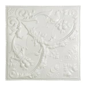 Saginaw 2 ft. x 2 ft. Nail Up Metal Ceiling Tile in Gloss White (Case of 5)